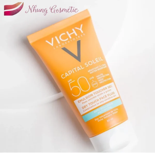 Kem Chống Nắng Vichy Thoáng Nhẹ Không Bóng Dầu SPF 50 - Capital Soleil Dry Touch Protective Face Fluid SPF50 UVB+UVA (50ml)